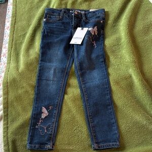 Wallflower kids Dark Blue Skinny Jeans with Butterfly Design